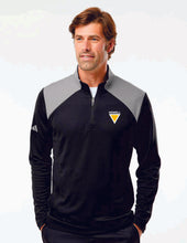 Adidas - Textured Mixed Media Quarter-Zip Pullover - A532 Black Three Gray $86.72-$89.72