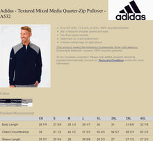 Adidas - Textured Mixed Media Quarter-Zip Pullover - A532 Black Three Gray $86.72-$89.72