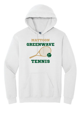 MHS FALL TENNIS 2025 GILDAN 18500 HOODIE WHITE $30