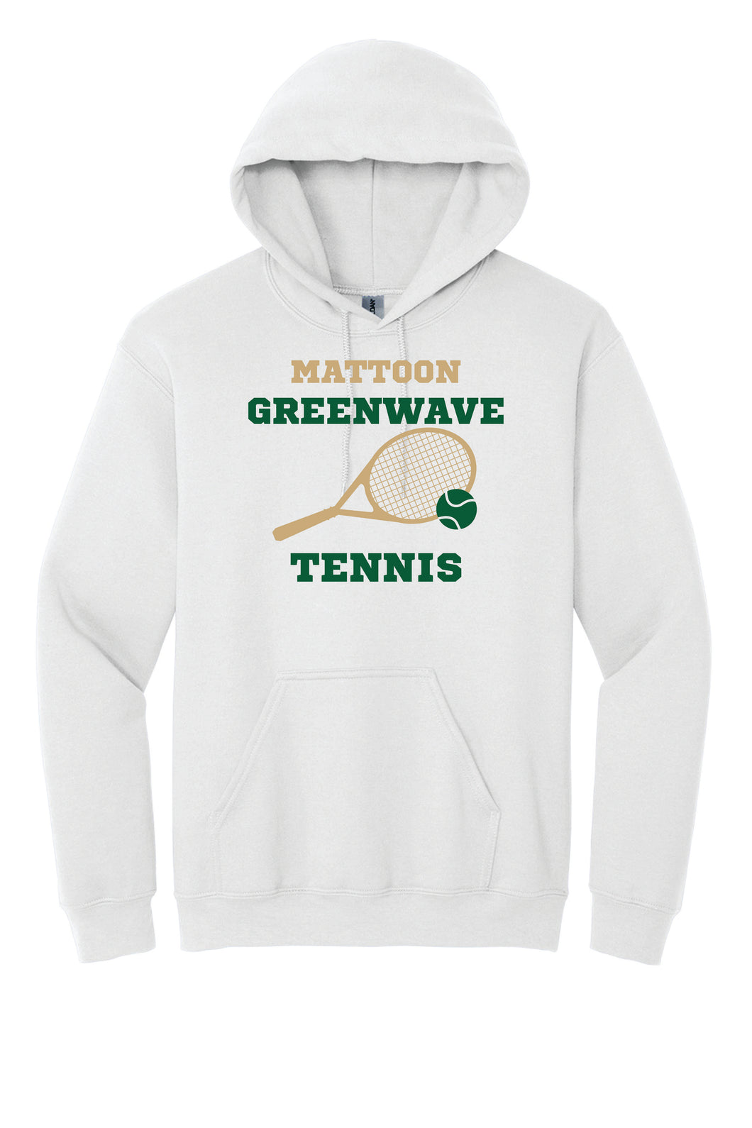 MHS FALL TENNIS 2025 GILDAN 18500 HOODIE WHITE $30