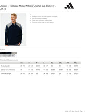 PPS/PAC ADIDAS TEXTURED MIXED MEDIA QUARTER-ZIP PULLOVER A532